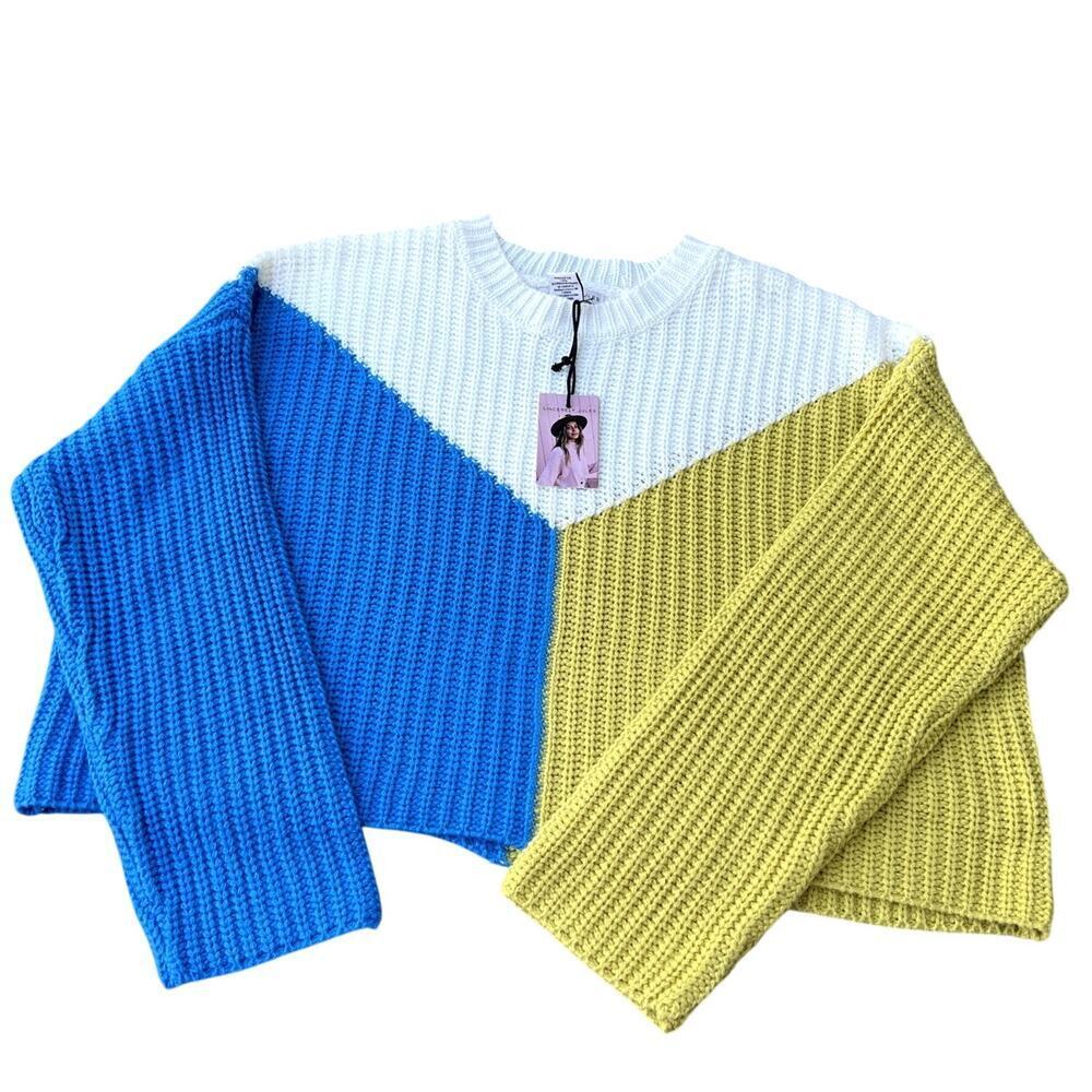Sincerely Jules color block sweater, crewneck, women's S, NWT - Picture 2 of 9
